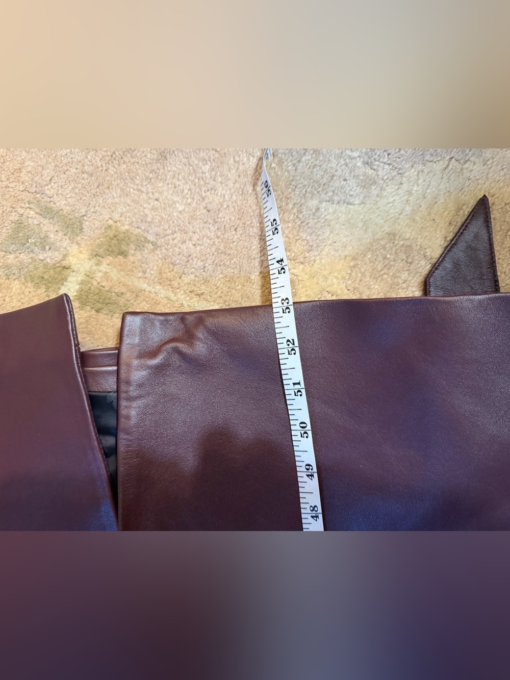 Magda Butrym HM Deep Burgundy Leather Tie-Belt Coat size small - Picture 7 of 13